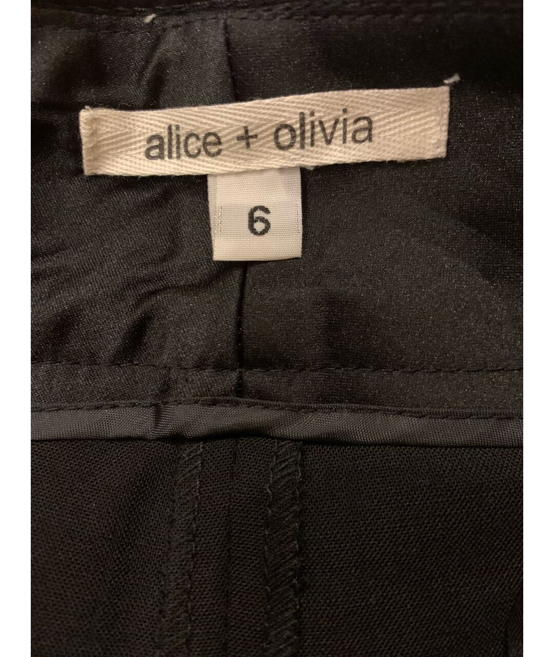 ALICE+OLIVIA Черные шерстяные брюки широкие, фото 3