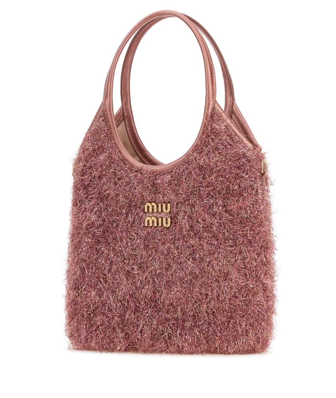 MIU MIU Розовая синтетическая сумка тоут, фото 2
