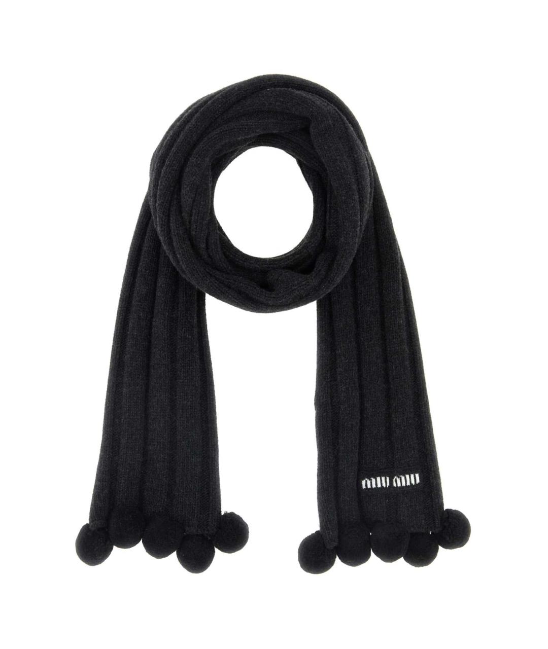 MIU MIU Серый шерстяной шарф, фото 1