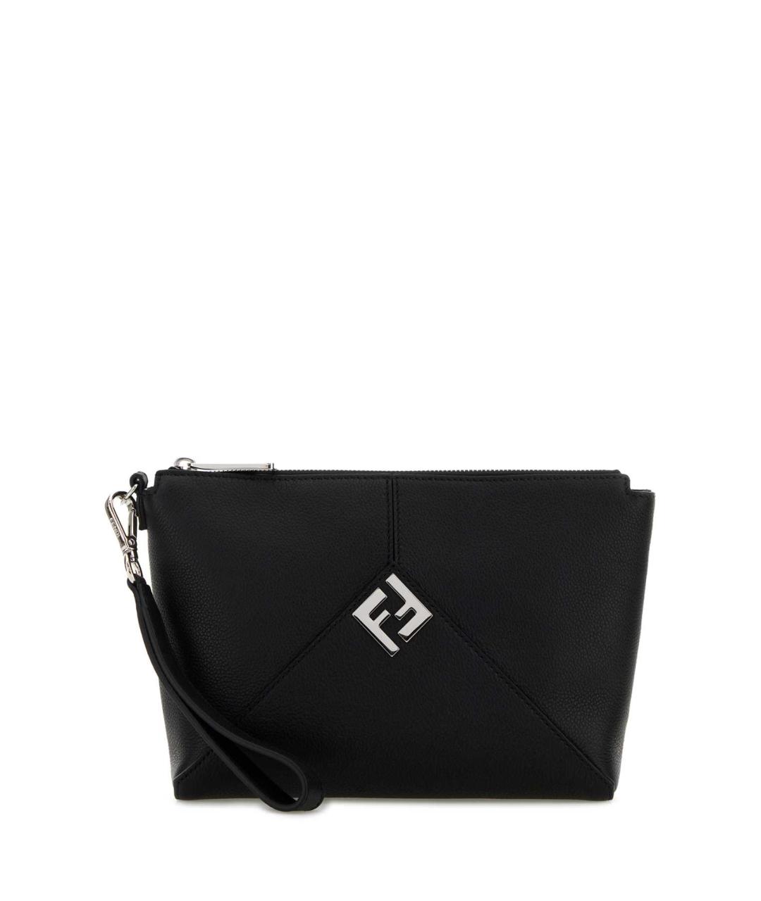 FENDI Черная кожаная барсетка, фото 1