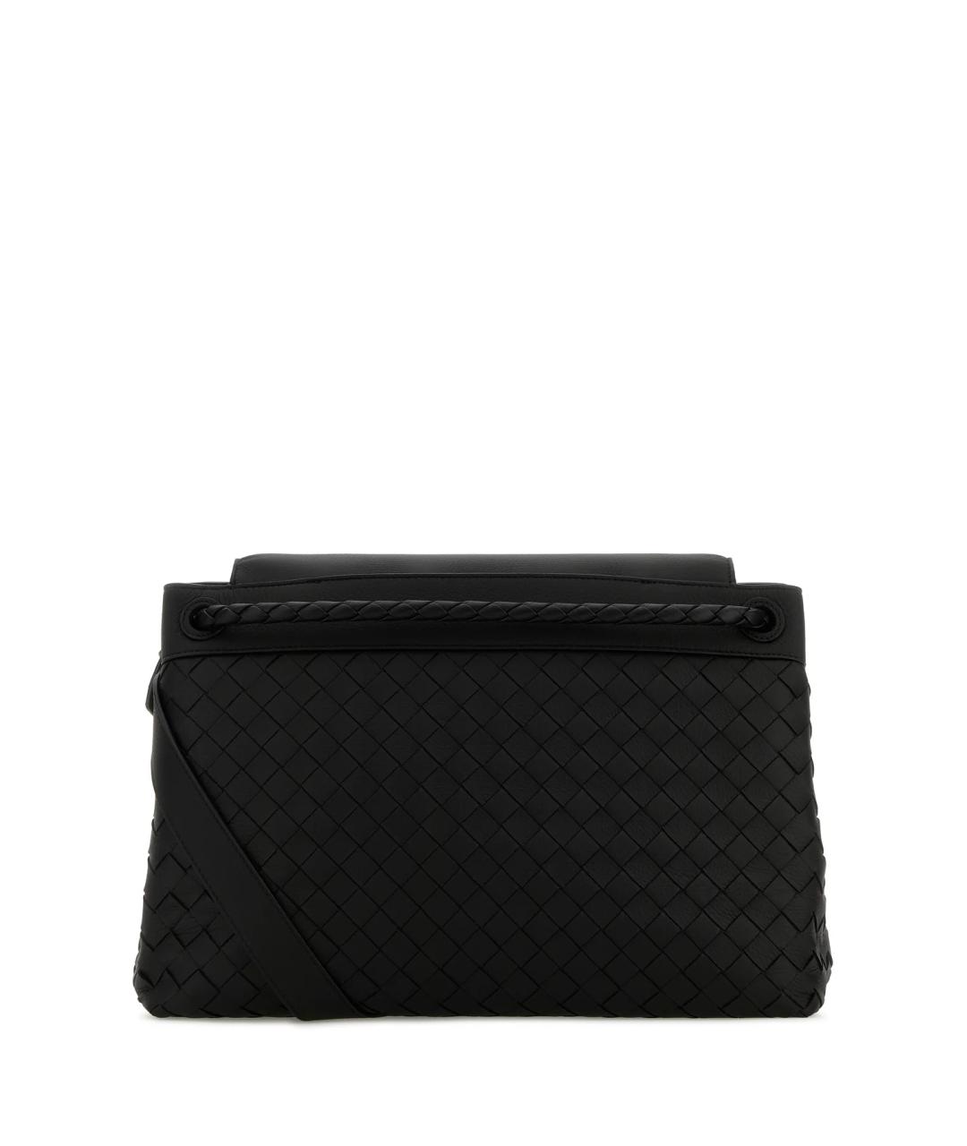 BOTTEGA VENETA Черная кожаная сумка на плечо, фото 3
