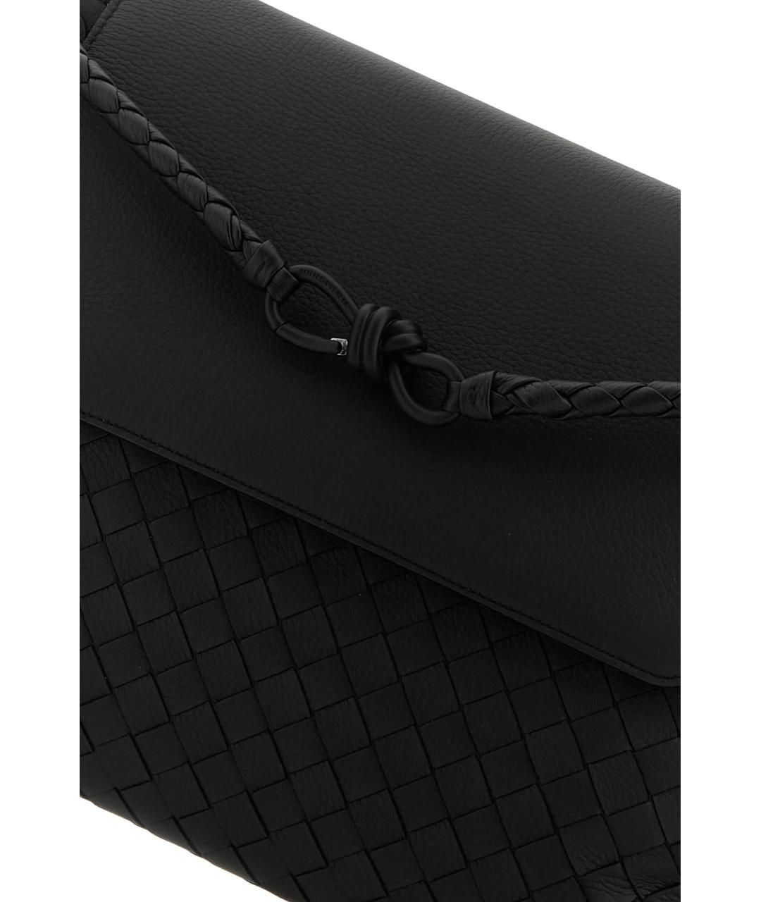 BOTTEGA VENETA Черная кожаная сумка на плечо, фото 4