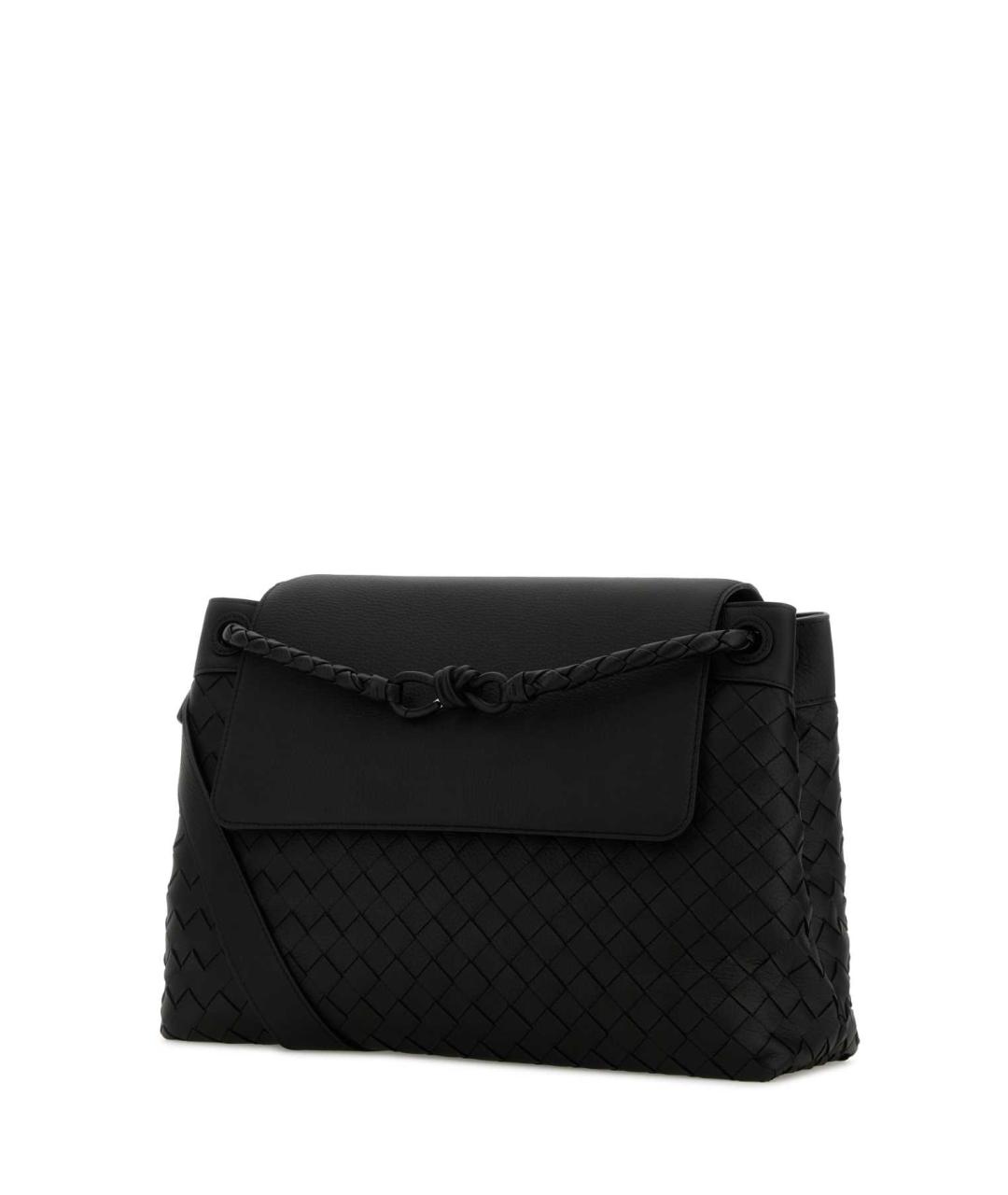 BOTTEGA VENETA Черная кожаная сумка на плечо, фото 2