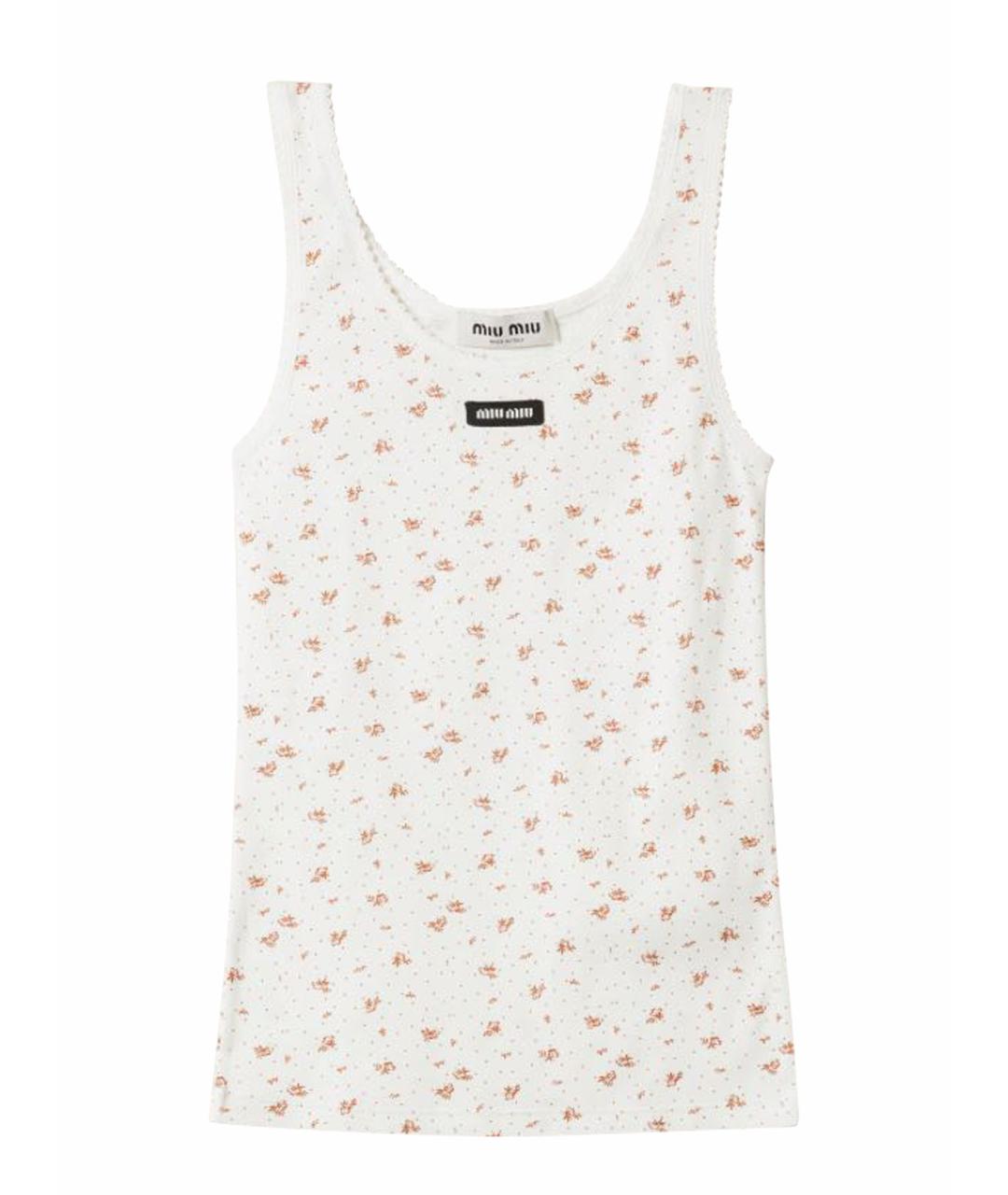 MIU MIU Белая хлопковая майка, фото 1