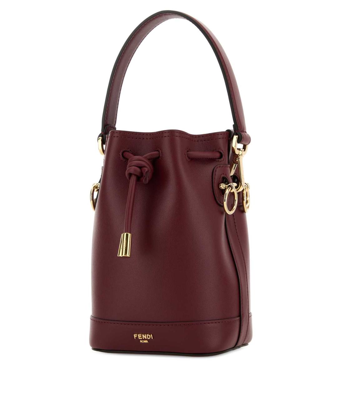 FENDI Бордовая кожаная сумка через плечо, фото 2