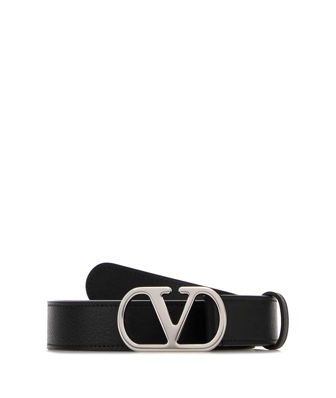 VALENTINO Черный кожаный ремень, фото 1