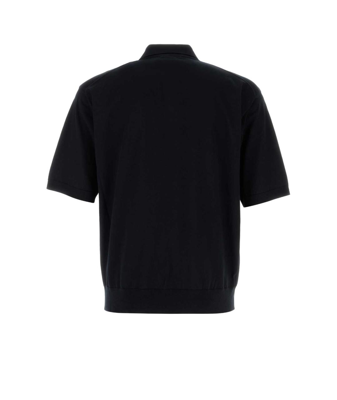 AURALEE Темно-синее хлопковое поло с коротким рукавом, фото 2