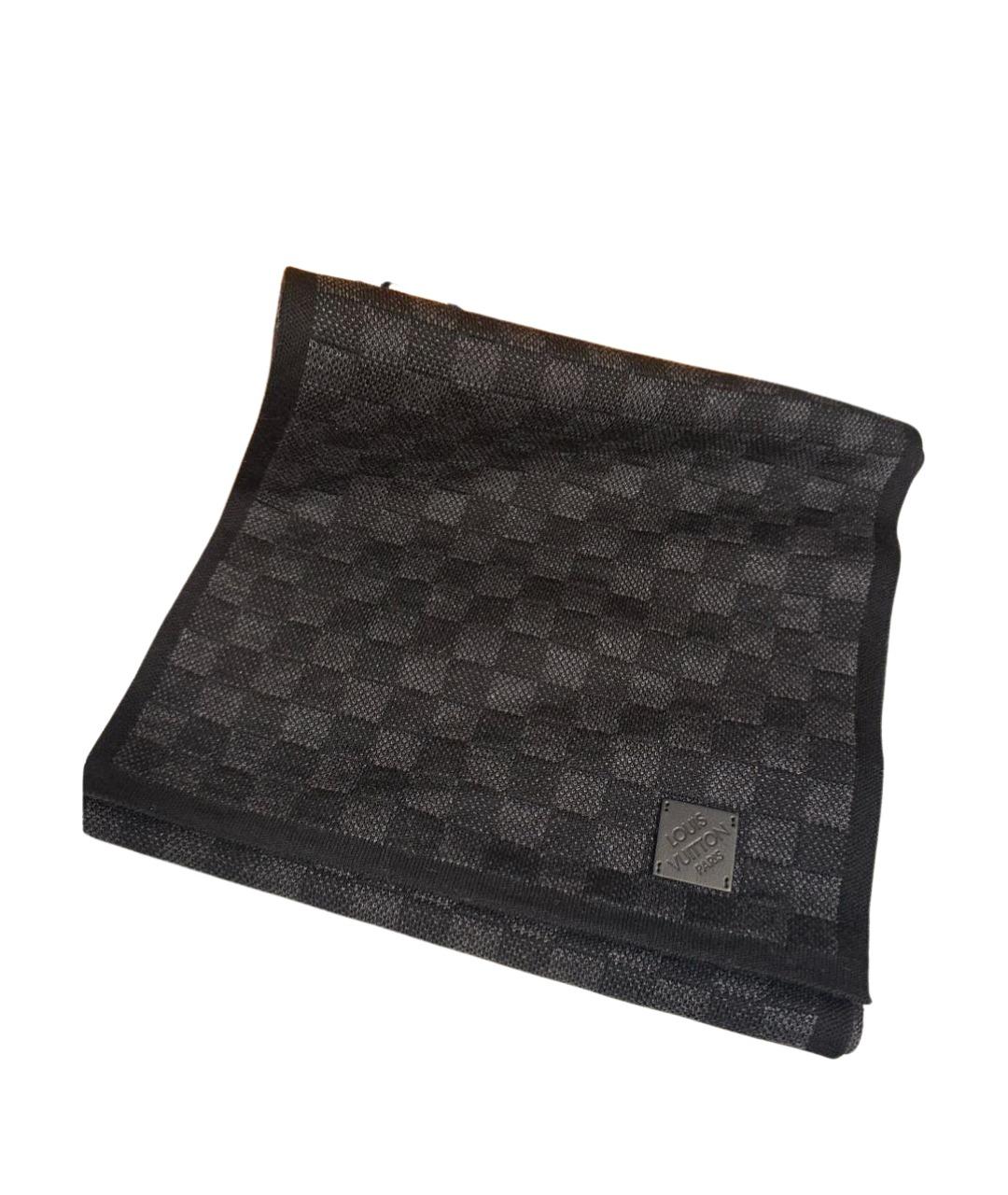 LOUIS VUITTON Антрацитовый шерстяной шарф, фото 1