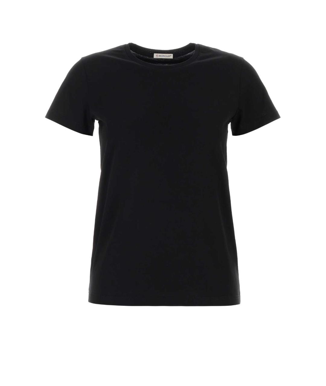 MONCLER Черная хлопковая футболка, фото 1