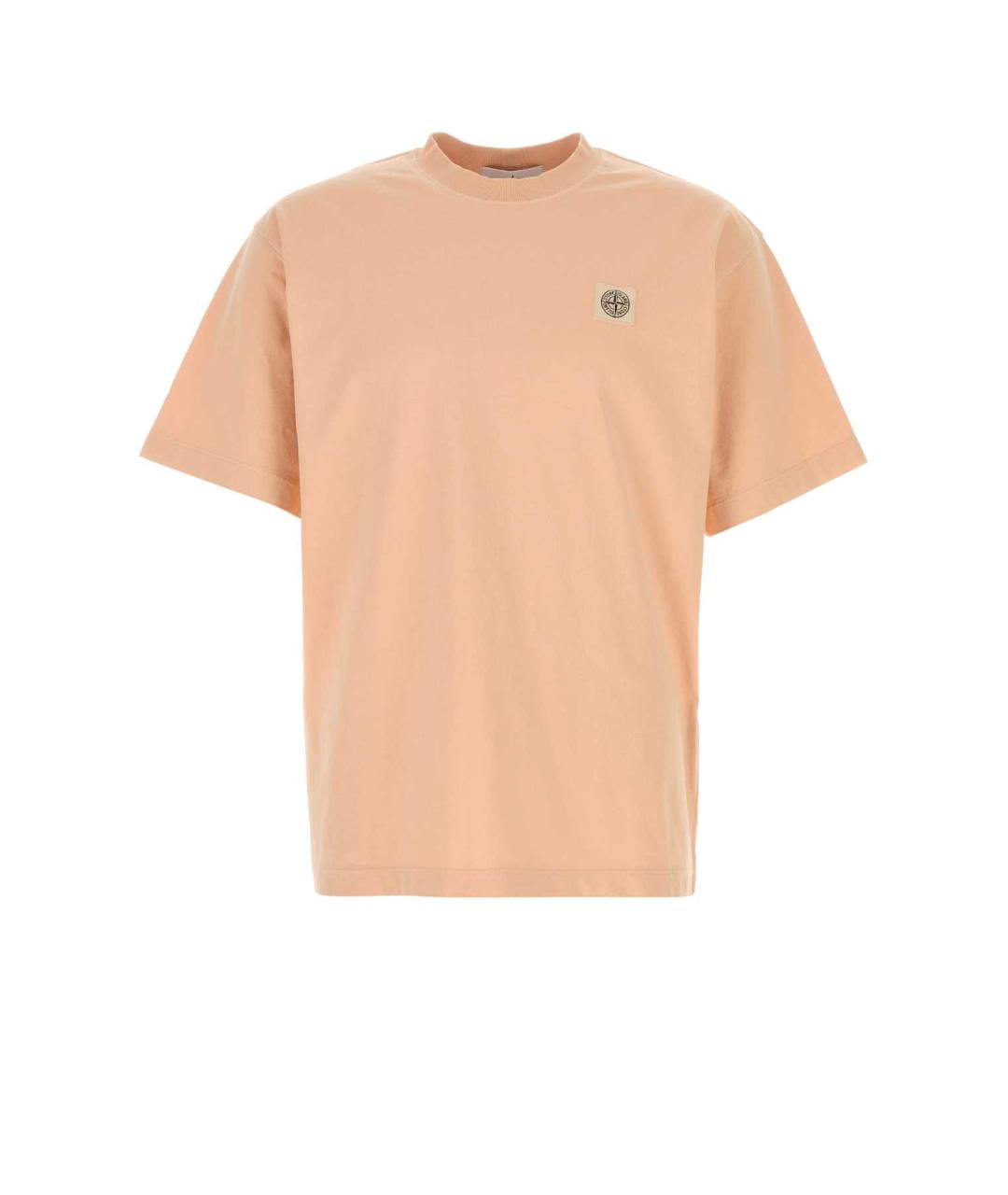 STONE ISLAND Розовая хлопковая футболка, фото 1
