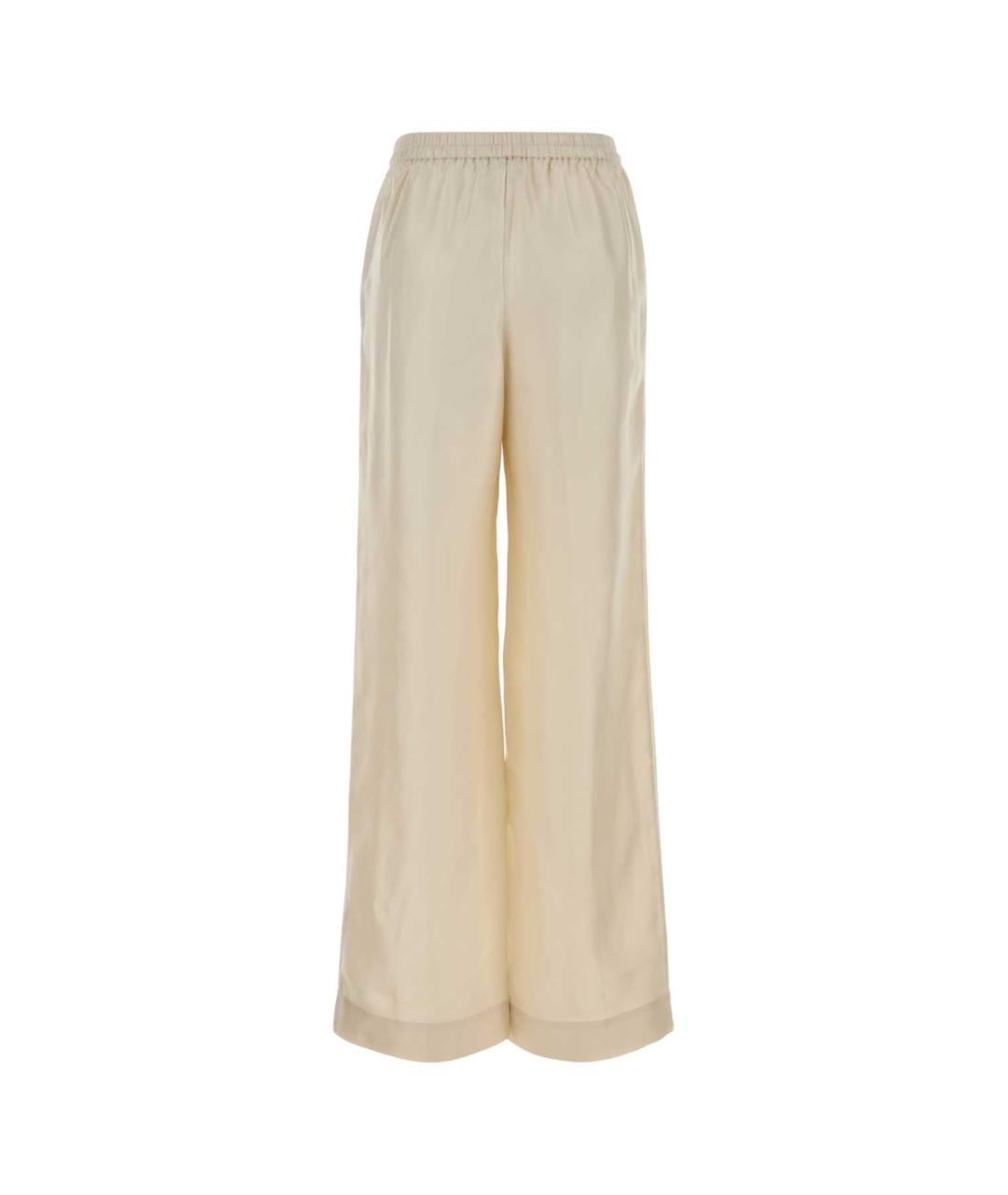 LOULOU STUDIO Бежевые шелковые брюки широкие, фото 2
