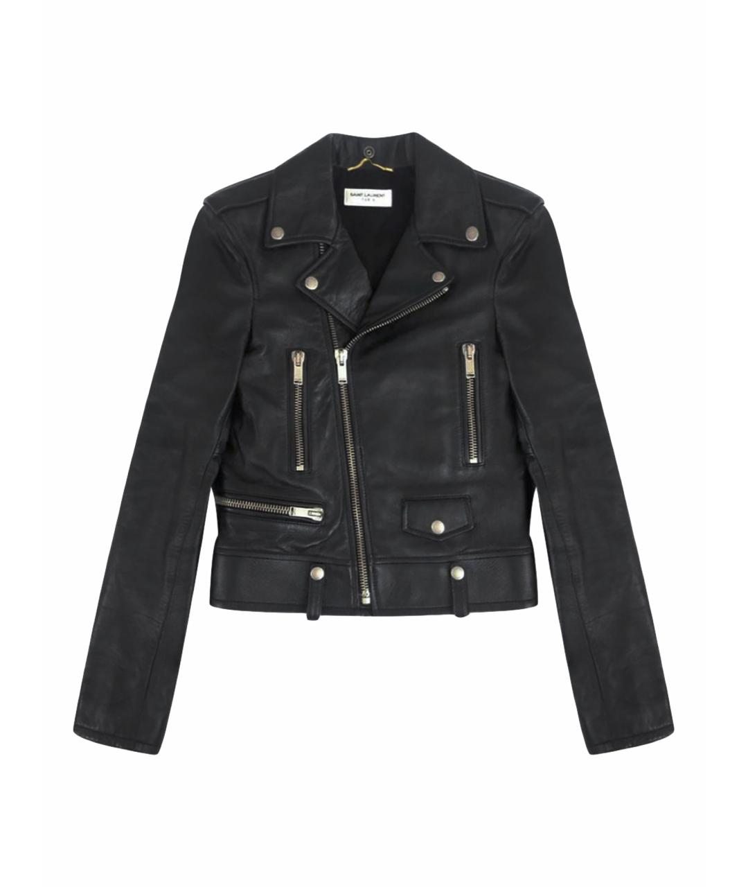 SAINT LAURENT Черная кожаная куртка, фото 1