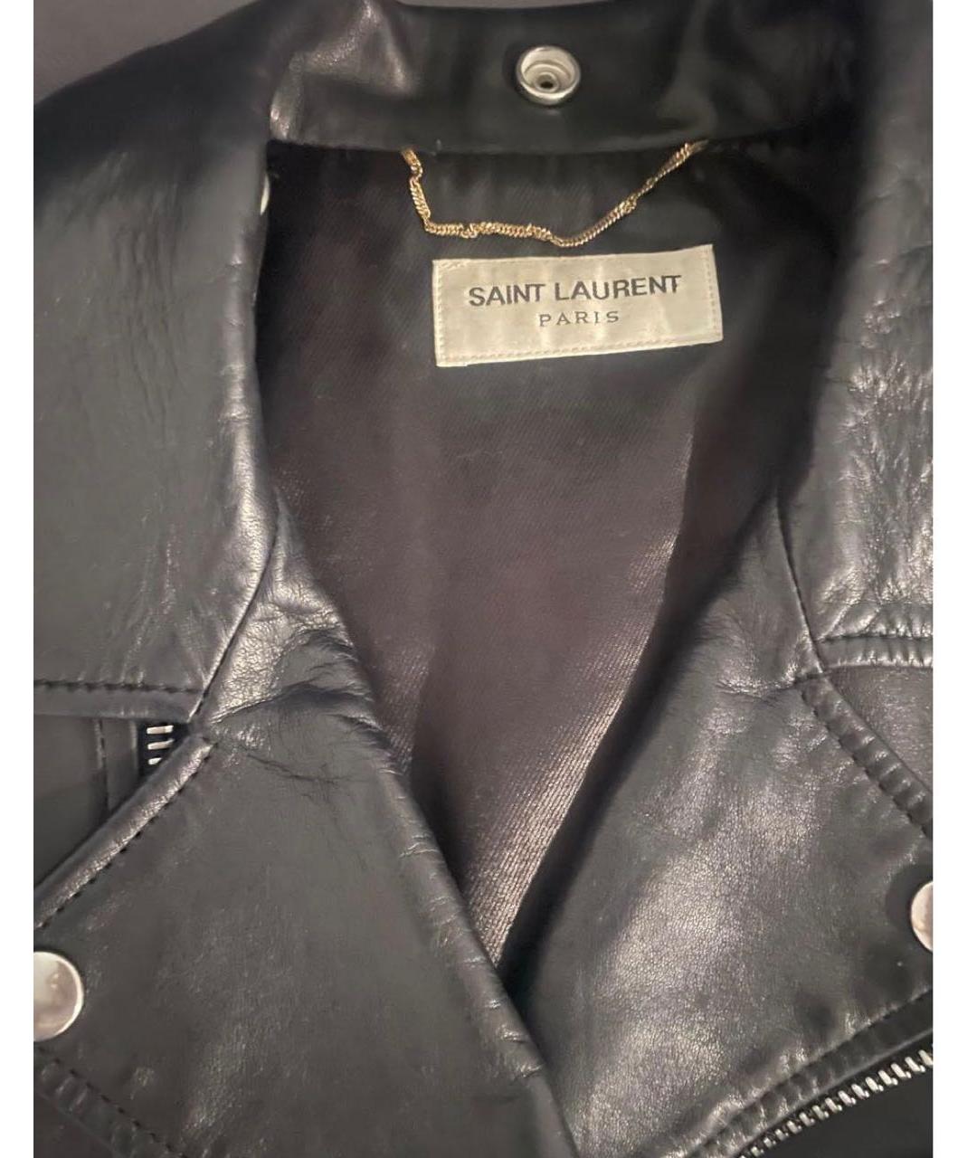 SAINT LAURENT Черная кожаная куртка, фото 3