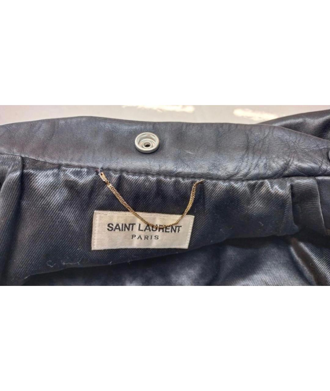 SAINT LAURENT Черная кожаная куртка, фото 8