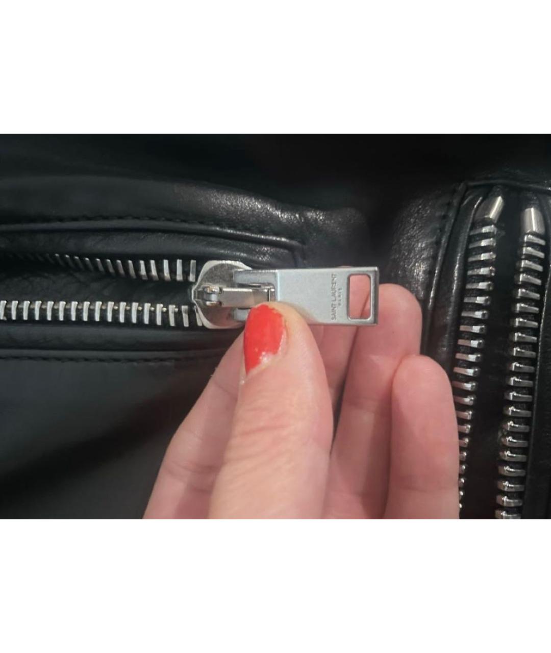 SAINT LAURENT Черная кожаная куртка, фото 6