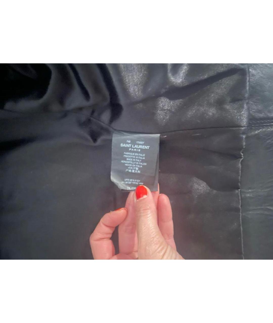SAINT LAURENT Черная кожаная куртка, фото 5
