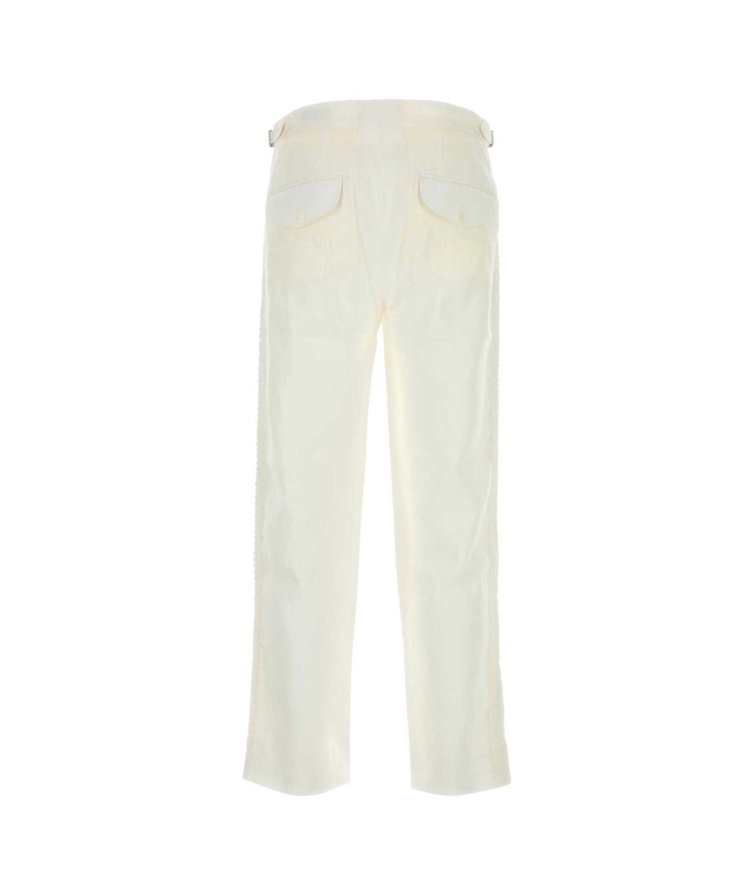 BODE Белые льняные повседневные брюки, фото 2