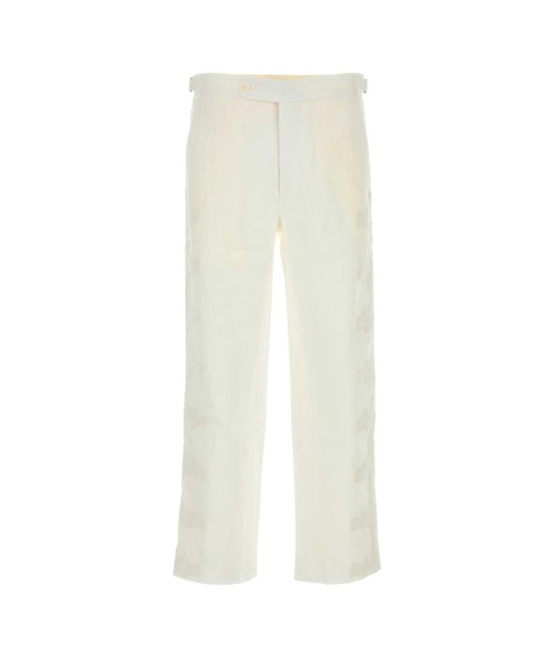 BODE Белые льняные повседневные брюки, фото 1