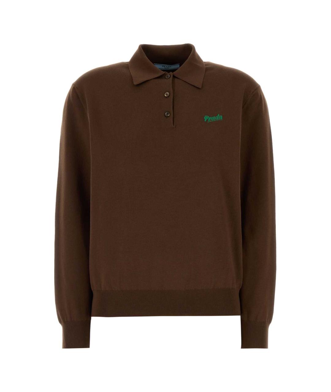 PRADA Коричневый шелковый джемпер / свитер, фото 1