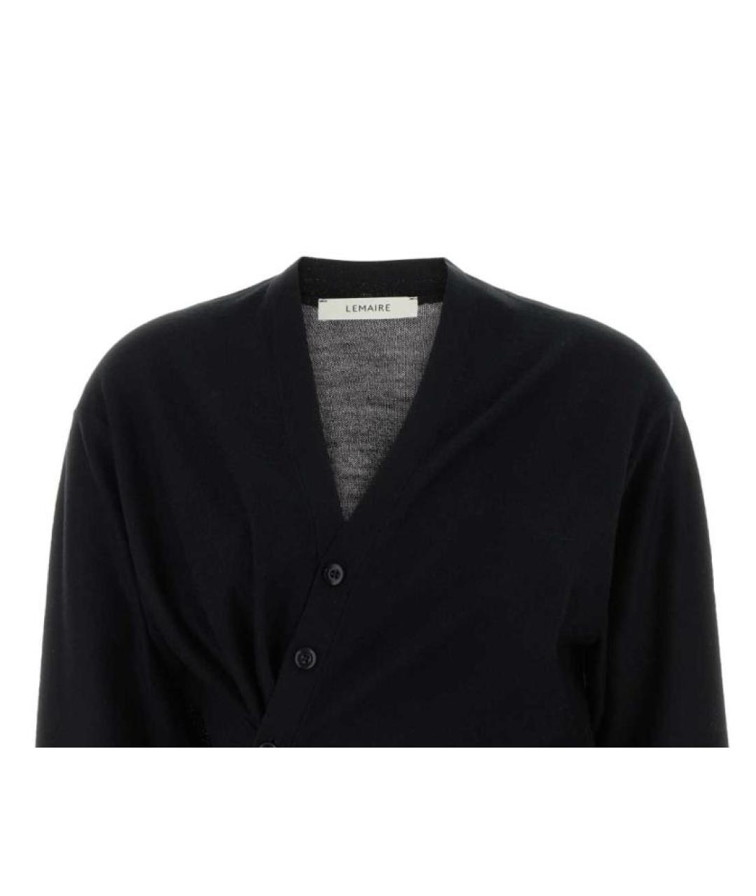 LEMAIRE Черный шерстяной кардиган, фото 3