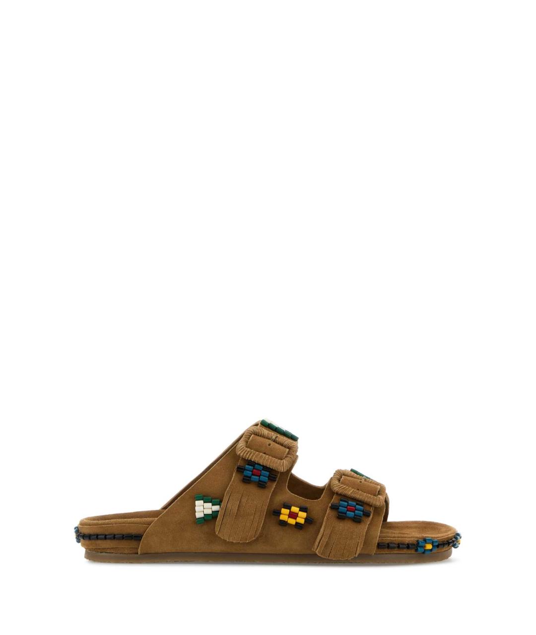 BAZISZT Коричневые замшевые шлепанцы, фото 1