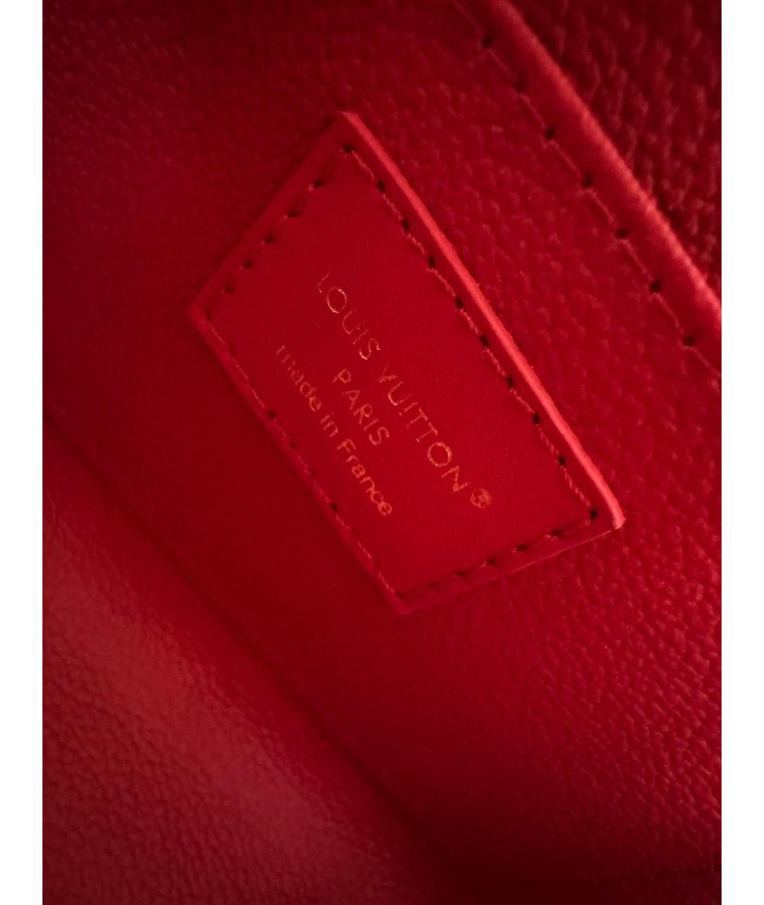 LOUIS VUITTON Красная кожаная косметичка, фото 3