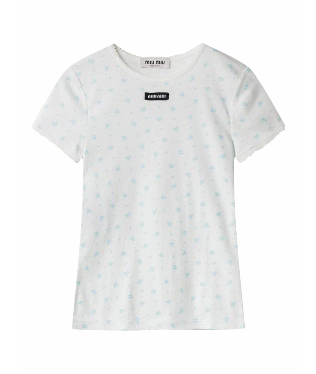 MIU MIU Белая хлопковая футболка, фото 1