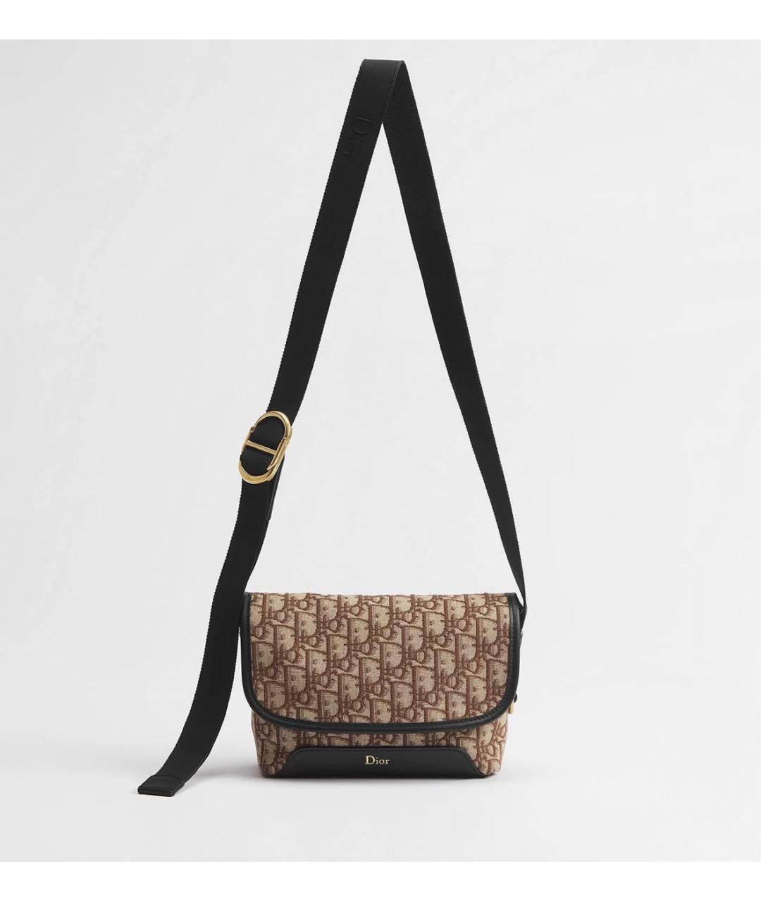 CHRISTIAN DIOR Коричневая кожаная сумка на плечо, фото 4