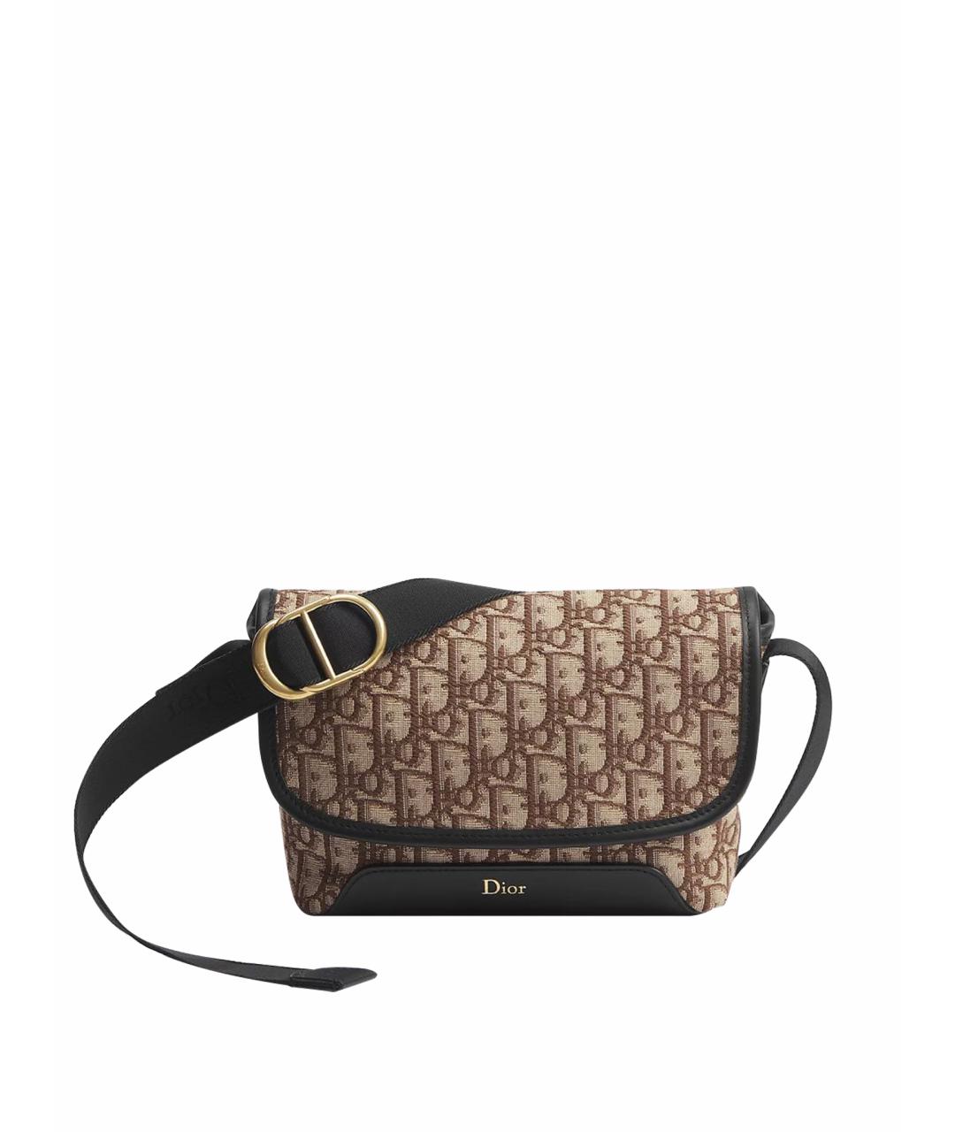 CHRISTIAN DIOR Коричневая кожаная сумка на плечо, фото 5