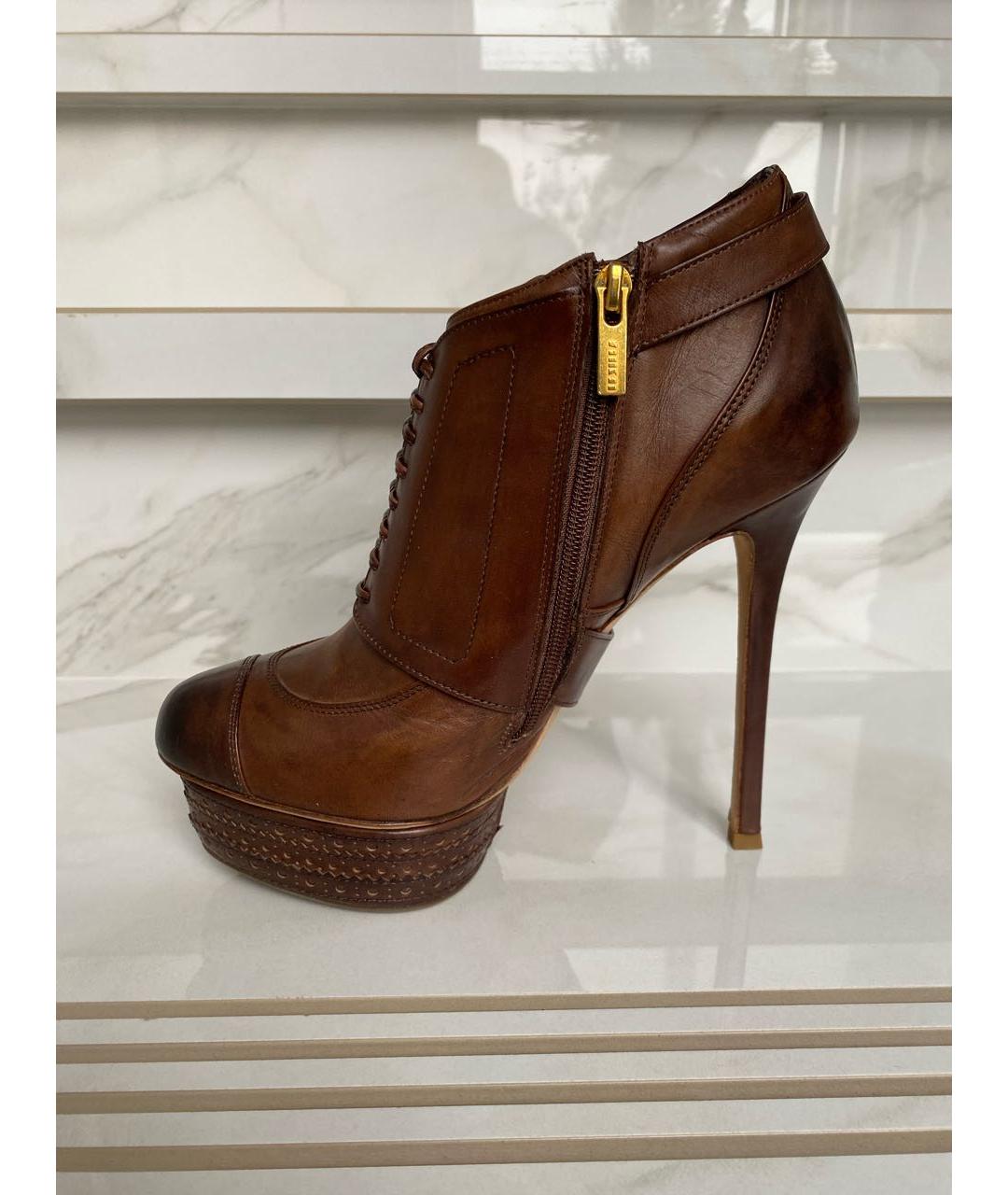 LE SILLA Коричневые кожаные ботильоны, фото 5