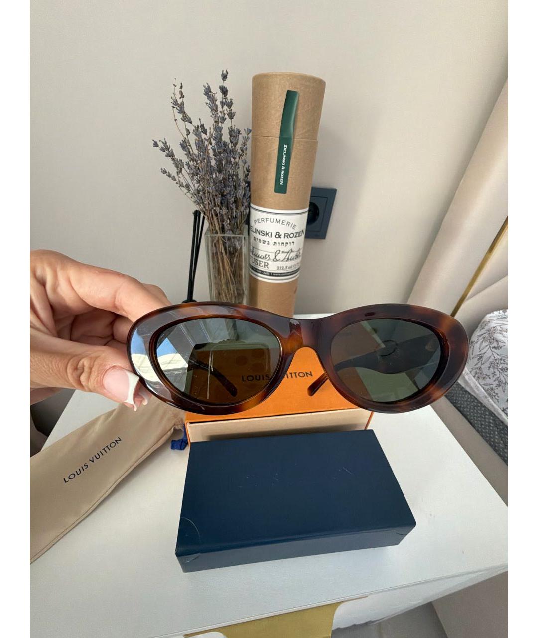 LOUIS VUITTON Коричневые пластиковые солнцезащитные очки, фото 6