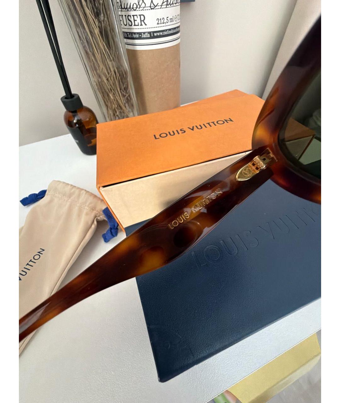 LOUIS VUITTON Коричневые пластиковые солнцезащитные очки, фото 8