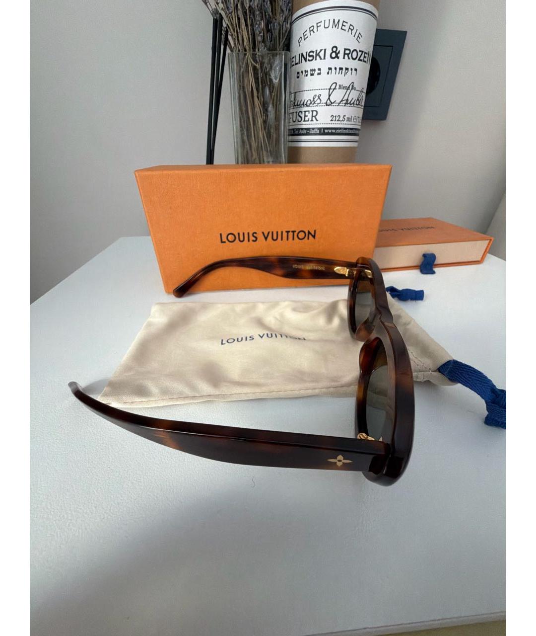 LOUIS VUITTON Коричневые пластиковые солнцезащитные очки, фото 2