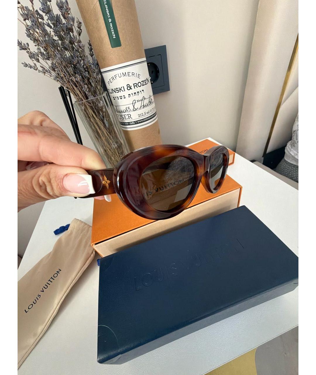 LOUIS VUITTON Коричневые пластиковые солнцезащитные очки, фото 5
