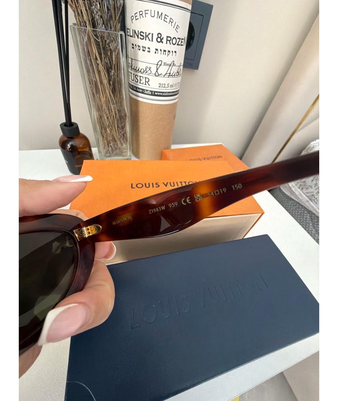 LOUIS VUITTON Коричневые пластиковые солнцезащитные очки, фото 7