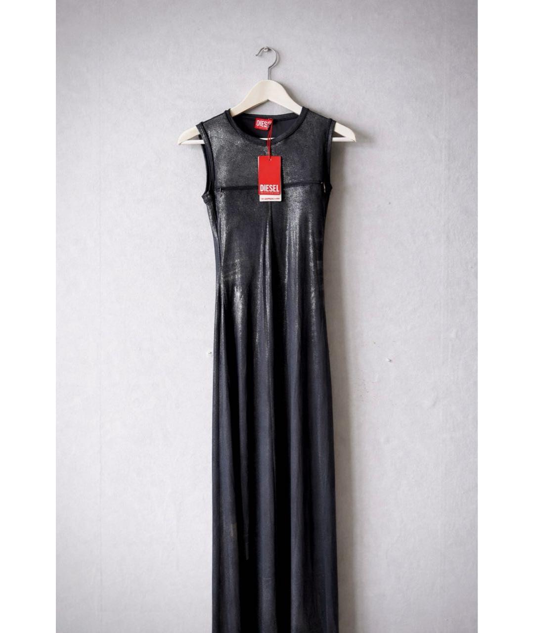 DIESEL Черное ацетатное вечернее платье, фото 3