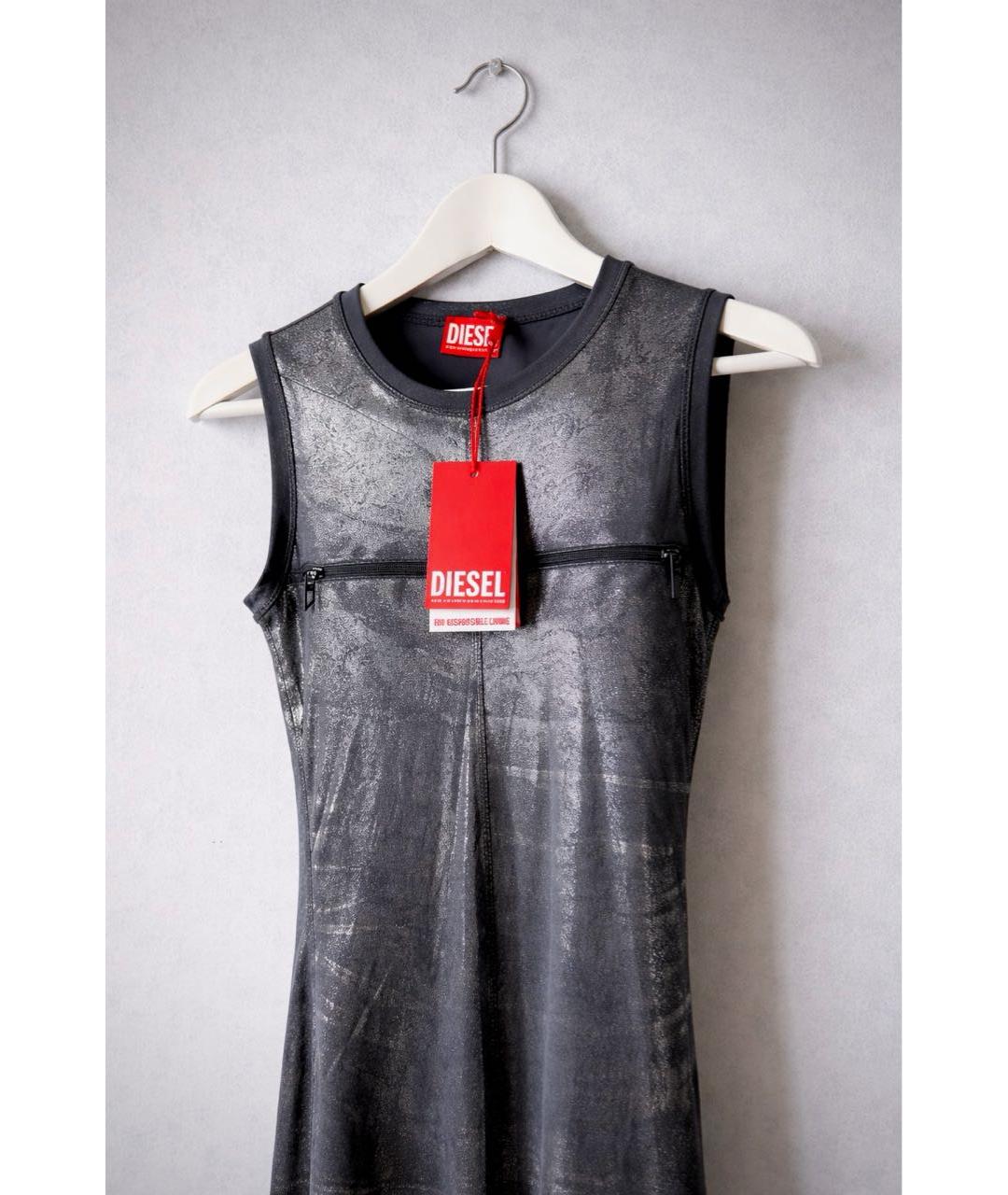 DIESEL Черное ацетатное вечернее платье, фото 2