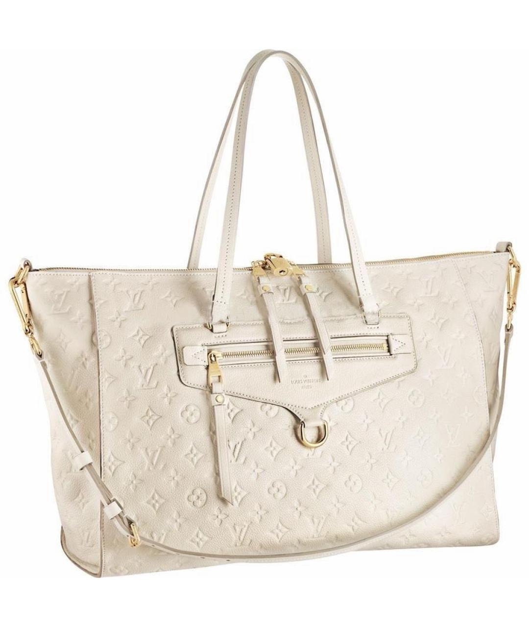 LOUIS VUITTON Бежевая кожаная сумка с короткими ручками, фото 1