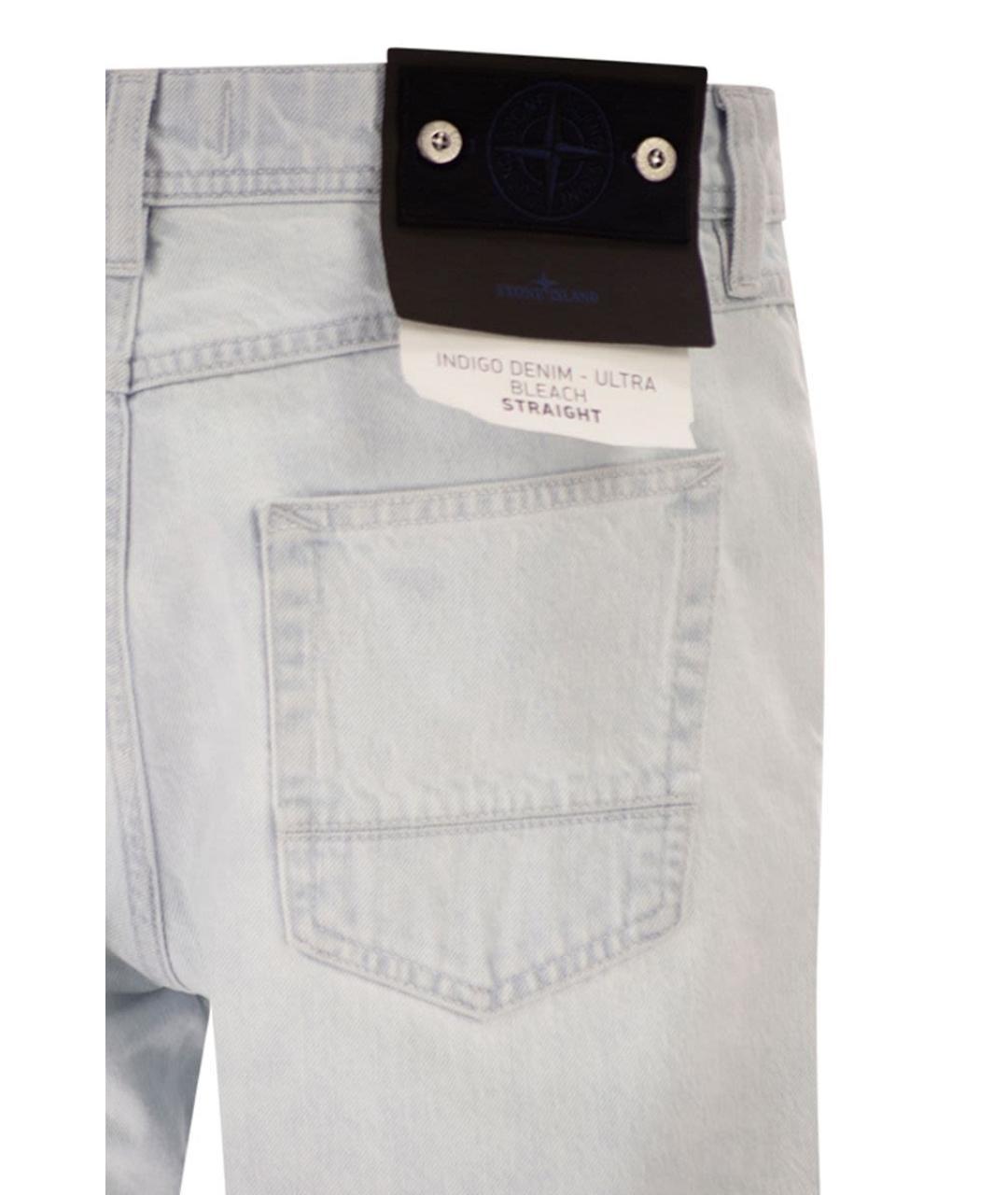 STONE ISLAND Голубые хлопковые джинсы, фото 4