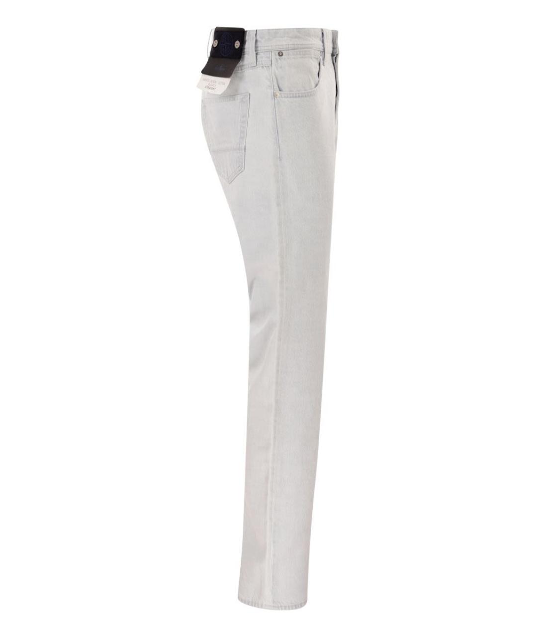 STONE ISLAND Голубые хлопковые джинсы, фото 3