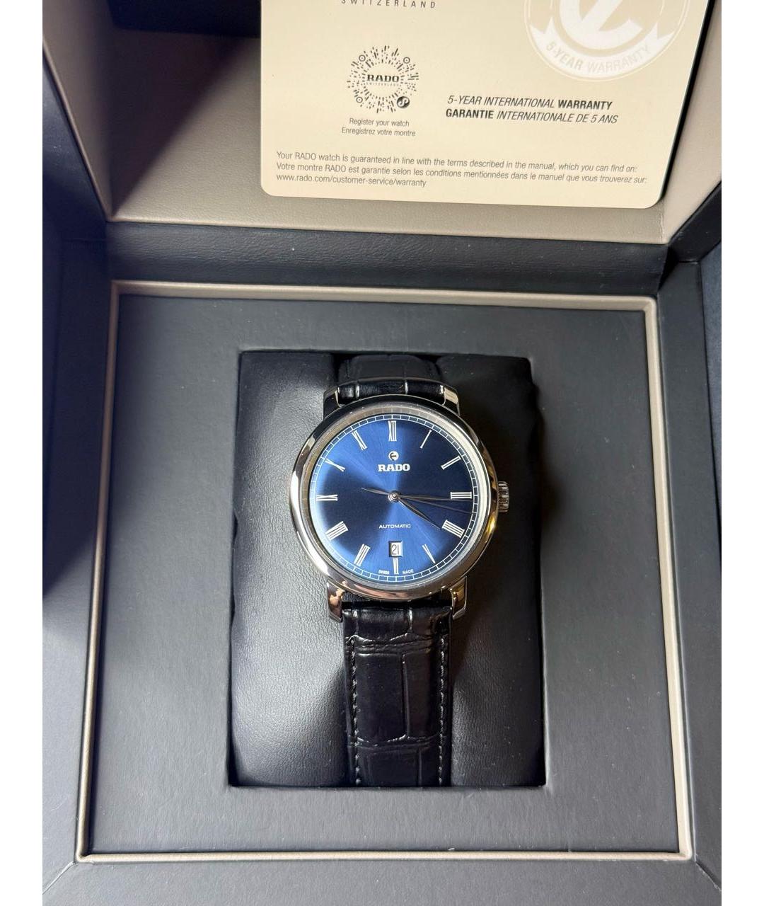 RADO Темно-синие металлические часы, фото 2