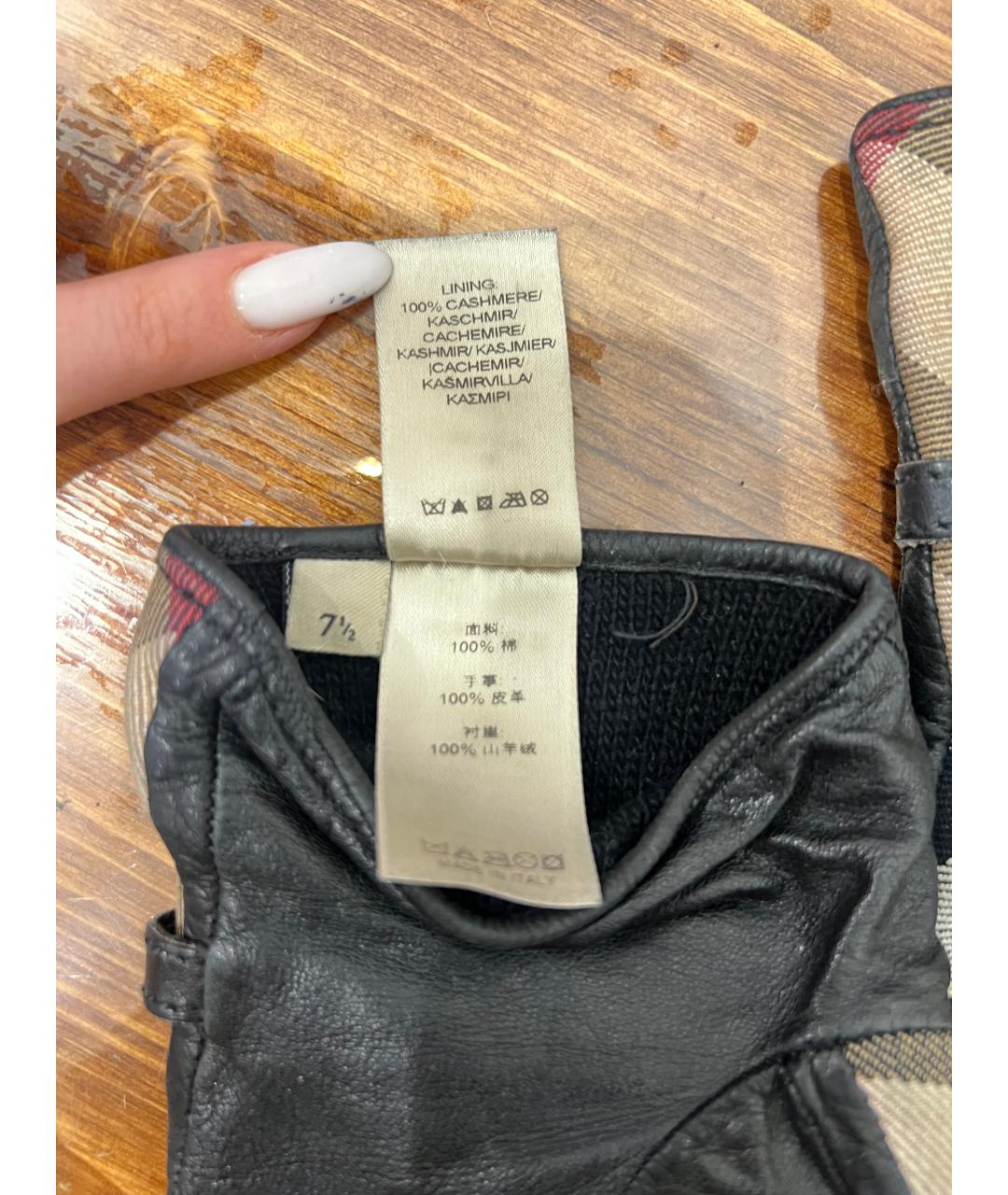 BURBERRY Мульти кожаные перчатки, фото 5