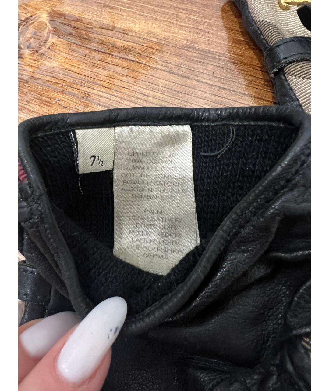 BURBERRY Мульти кожаные перчатки, фото 4