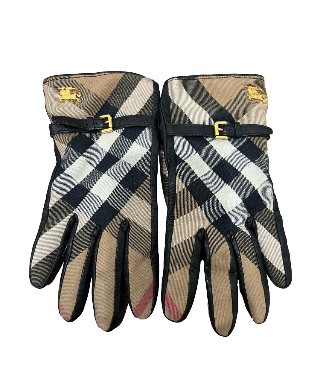 BURBERRY Мульти кожаные перчатки, фото 1