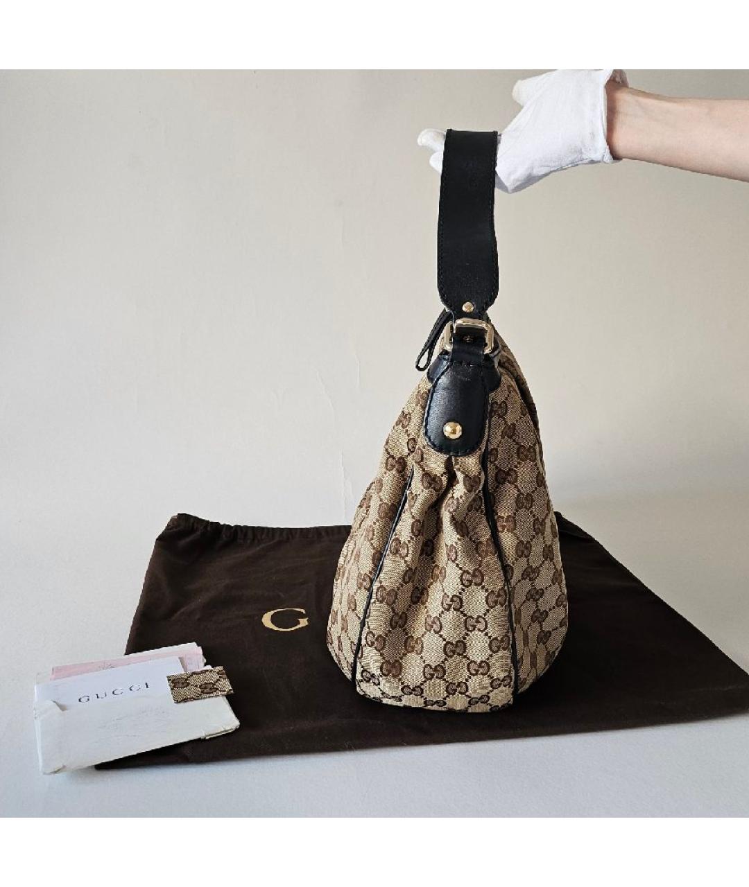 GUCCI Коричневая тканевая сумка через плечо, фото 3