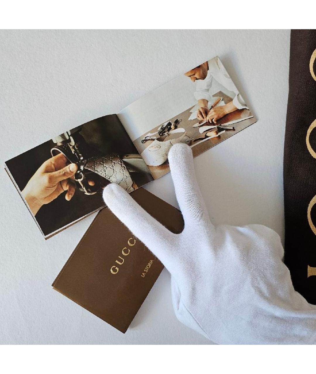 GUCCI Коричневая тканевая сумка через плечо, фото 5