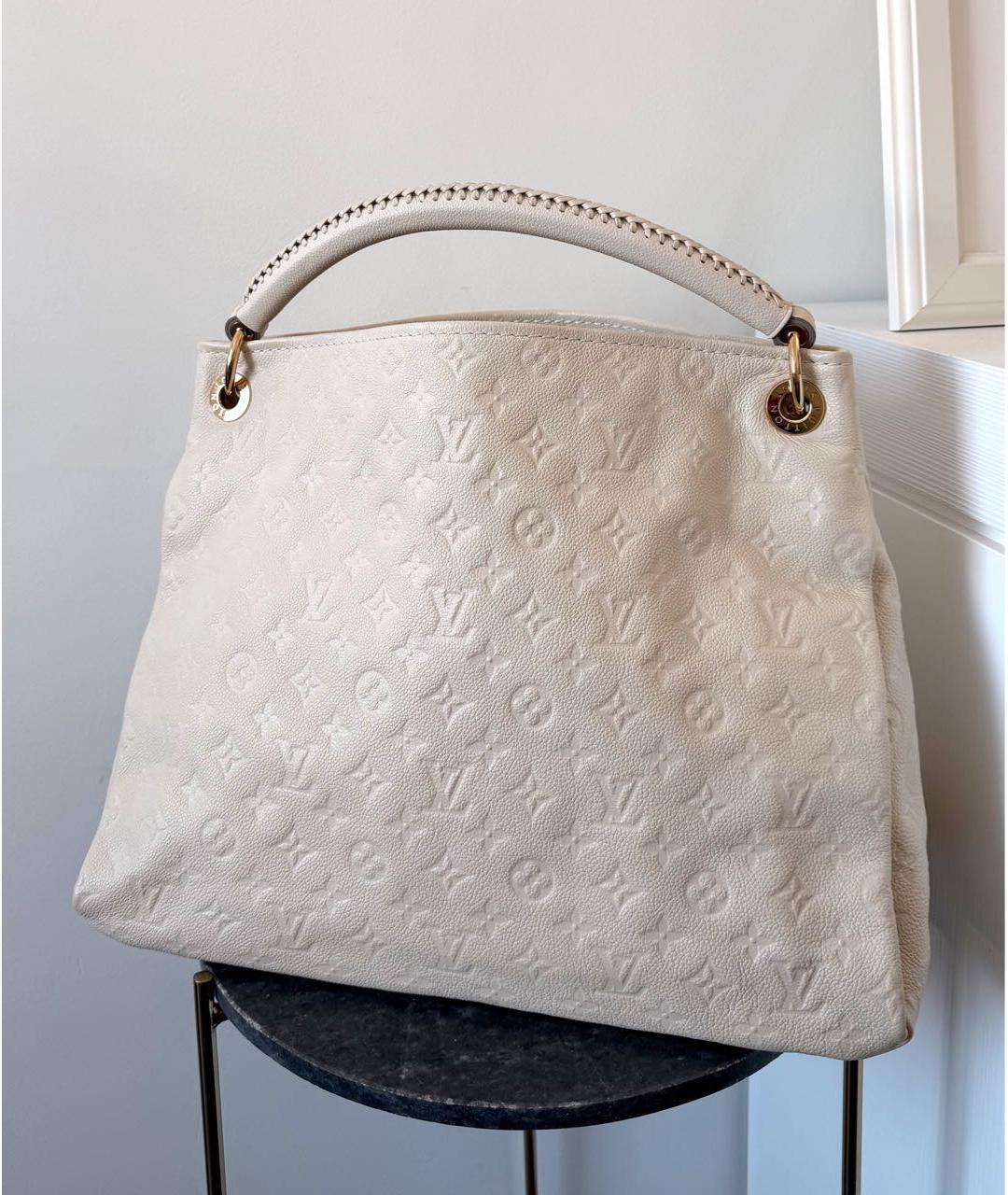 LOUIS VUITTON Бежевая кожаная сумка с короткими ручками, фото 2