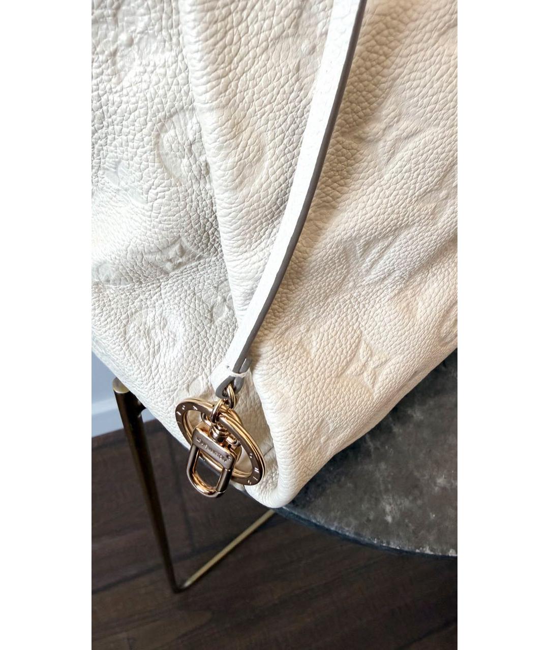 LOUIS VUITTON Бежевая кожаная сумка с короткими ручками, фото 4