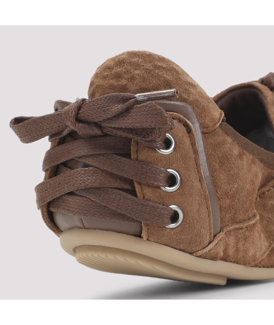 ACNE STUDIOS Коричневые кожаные кроссовки, фото 7