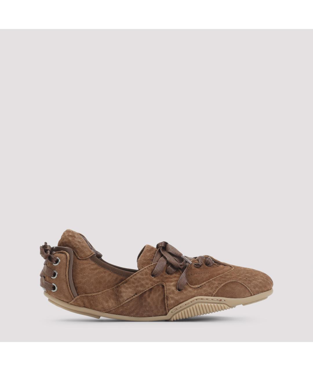 ACNE STUDIOS Коричневые кожаные кроссовки, фото 2